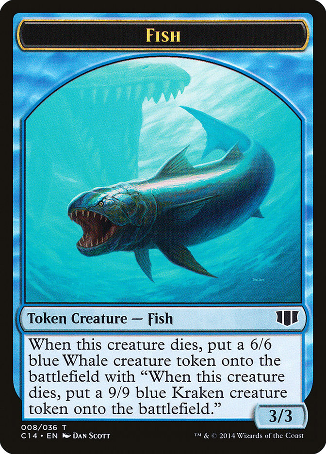 Fish // Zombie (011/036) Double-Sided Token [Commander 2014 Tokens] Magic: The Gathering