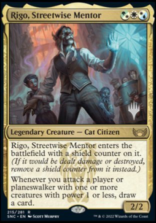 Rigo, Streetwise Mentor (Promo Pack) [Streets of New Capenna Promos] Magic: The Gathering