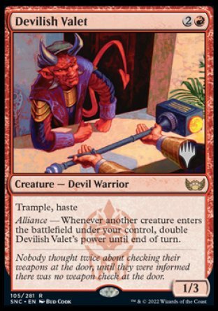 Devilish Valet (Promo Pack) [Streets of New Capenna Promos] Magic: The Gathering