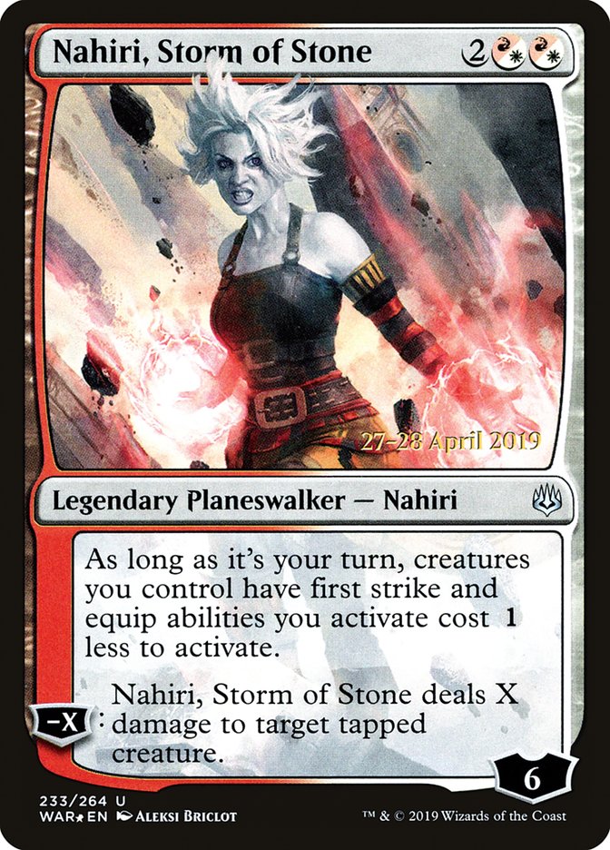 Nahiri, Storm of Stone [War of the Spark Prerelease Promos] Magic: The Gathering