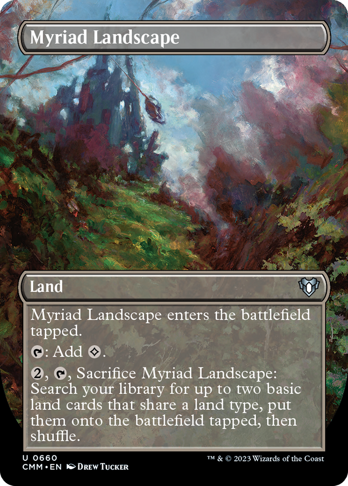 Myriad Landscape (Borderless Alternate Art) [Commander Masters] Magic: The Gathering