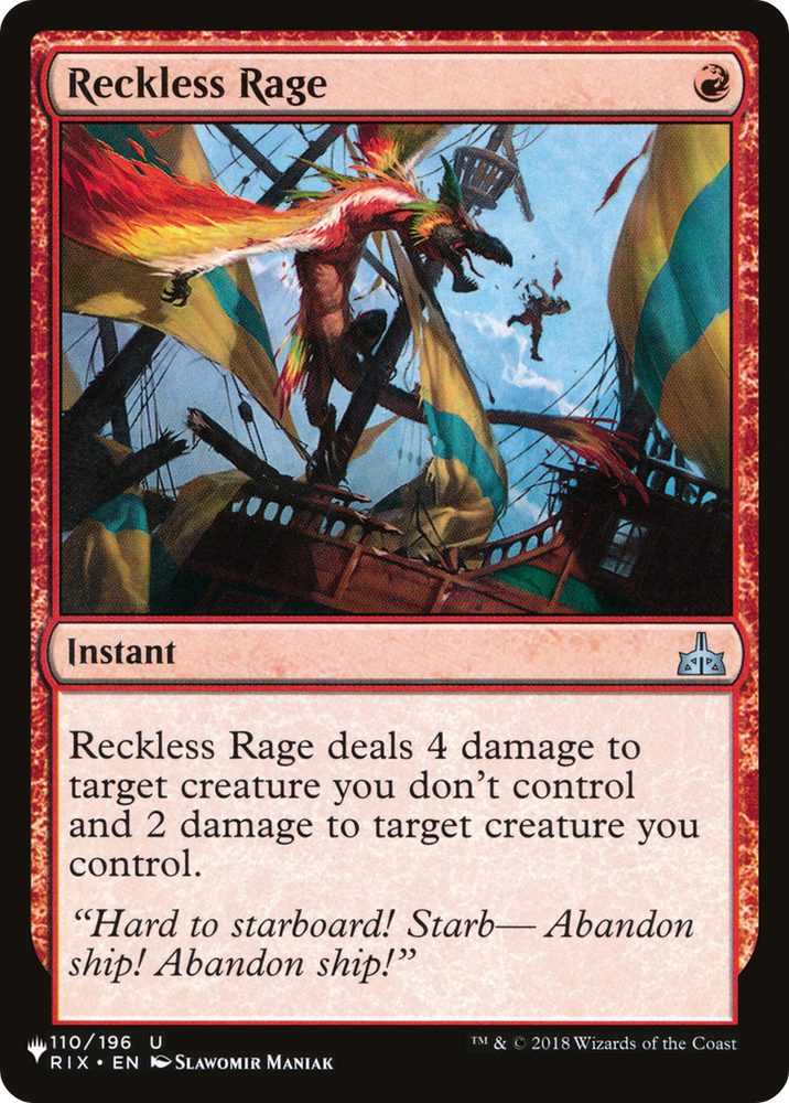 Reckless Rage [The List] Magic: The Gathering