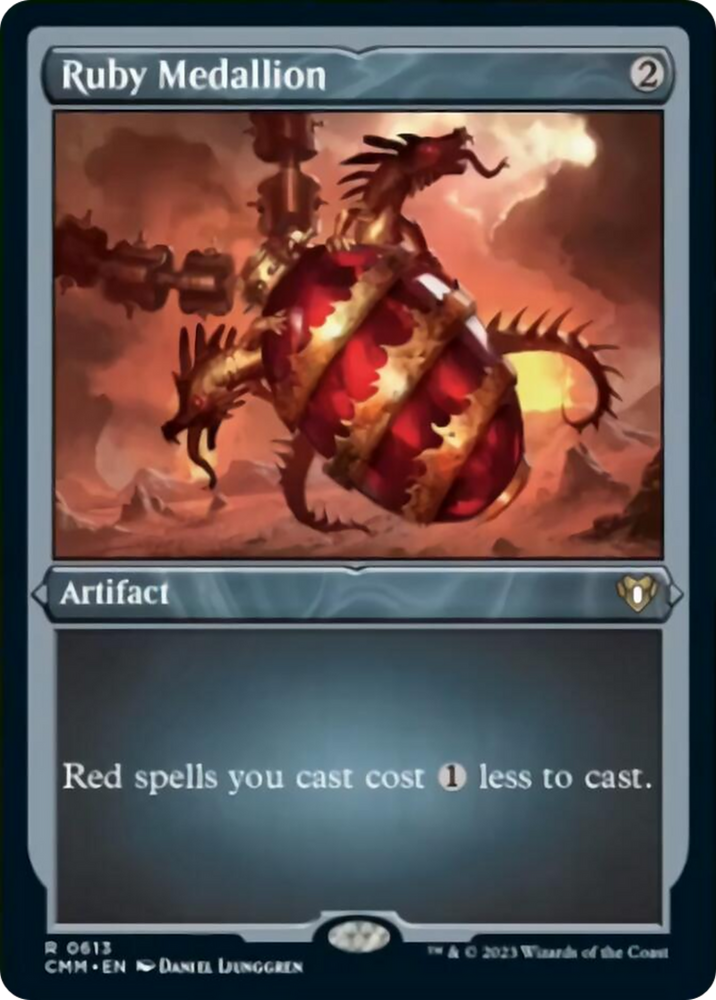 Ruby Medallion (Foil Etched) [Commander Masters] Magic: The Gathering