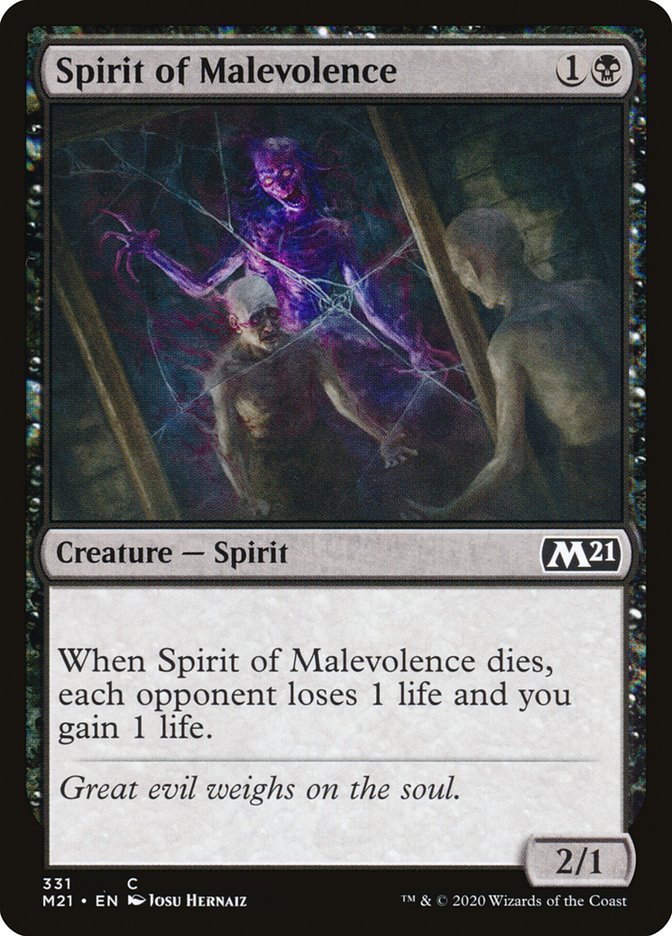 Spirit of Malevolence [Core Set 2021] Magic: The Gathering