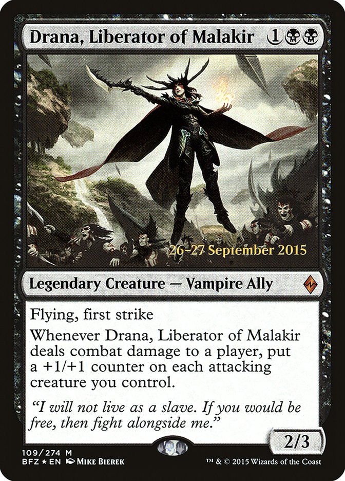 Drana, Liberator of Malakir [Battle for Zendikar Prerelease Promos] Magic: The Gathering