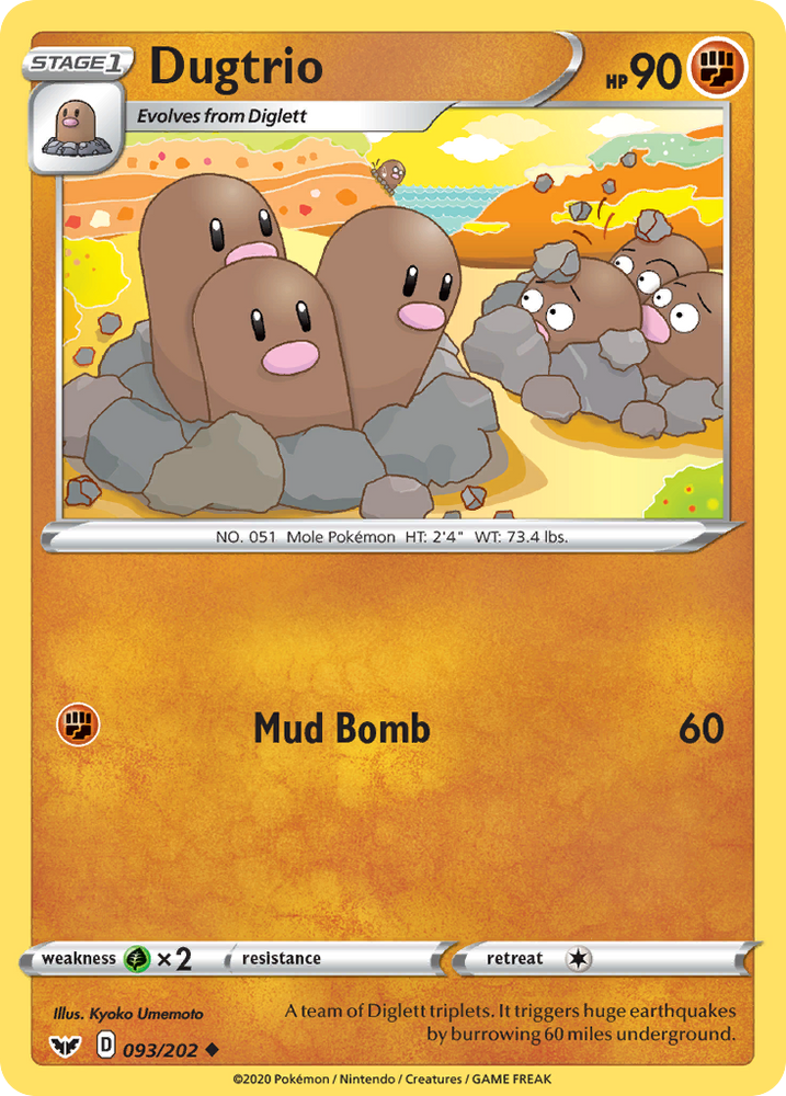 Dugtrio (093/202) [Sword & Shield: Base Set] Pokémon