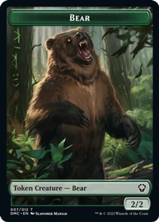 Kavu // Bear Double-Sided Token [Dominaria United Commander Tokens] Magic: The Gathering