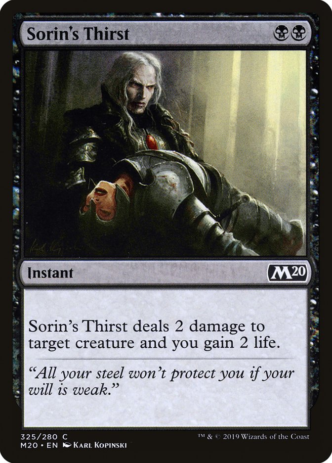 Sorin's Thirst [Core Set 2020] Magic: The Gathering