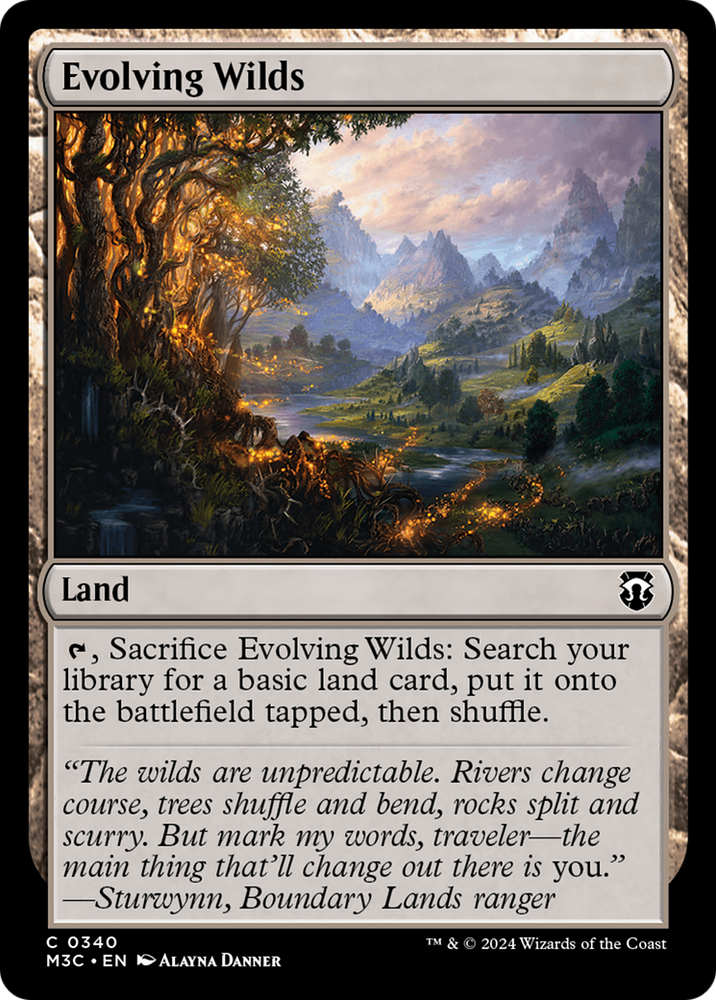 Evolving Wilds (Ripple Foil) [Modern Horizons 3 Commander] Magic: The Gathering