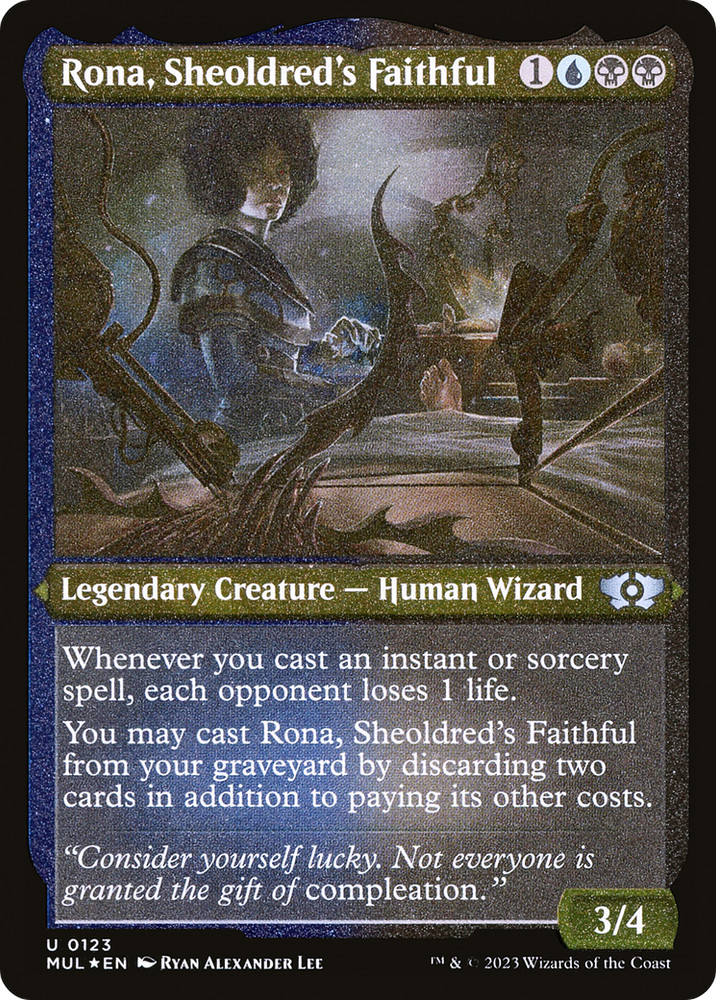 Rona, Sheoldred's Faithful (Foil Etched) [Multiverse Legends] Magic: The Gathering