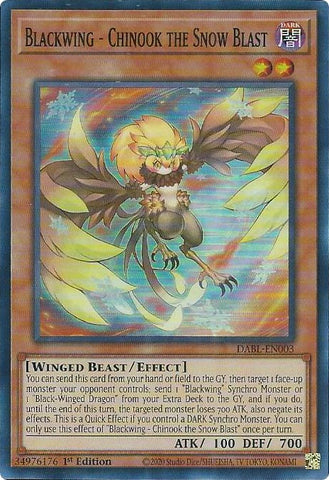 Blackwing - Chinook the Snow Blast [DABL-EN003] Super Rare - Yugioh Cards For Your TCG Needs!