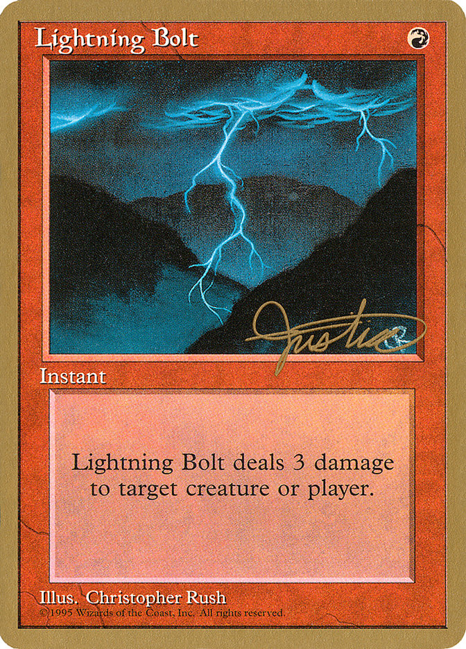 Lightning Bolt (Mark Justice) [Pro Tour Collector Set] Magic: The Gathering