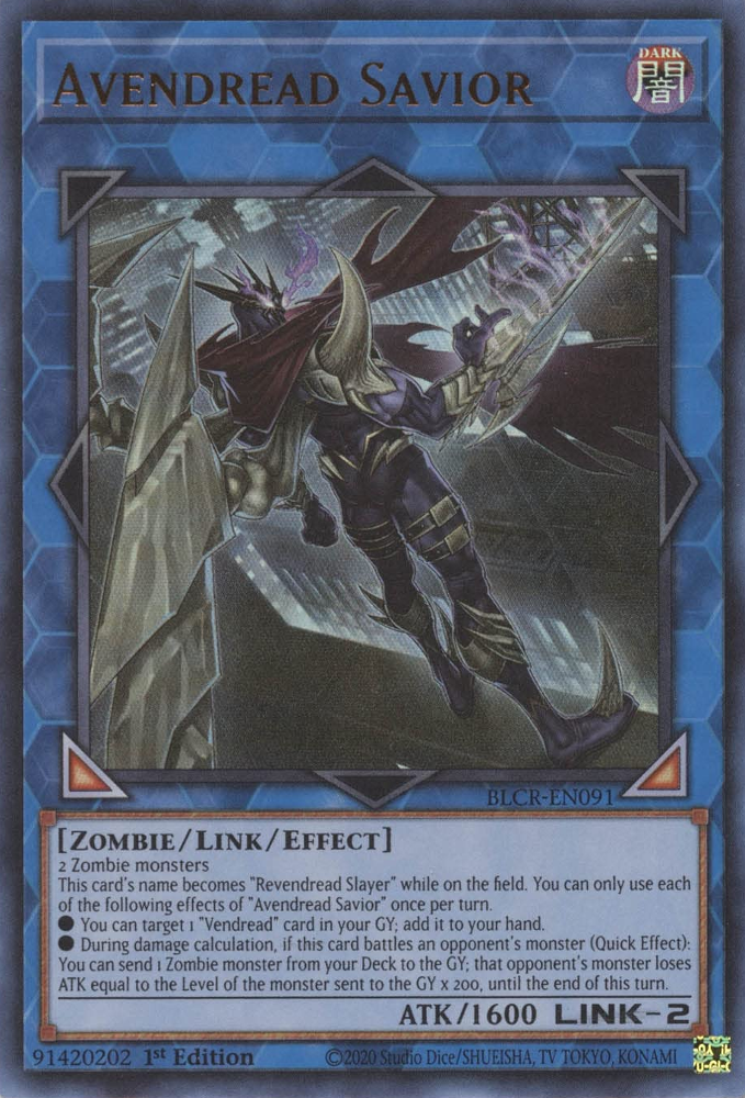 Avendread Savior [BLCR-EN091] Ultra Rare - Yugioh Cards For Your TCG Needs!