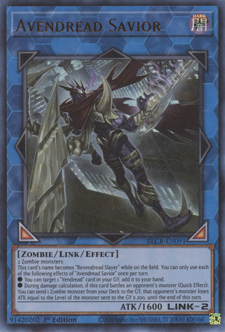 Avendread Savior [BLCR-EN091] Ultra Rare - Yugioh Cards For Your TCG Needs!