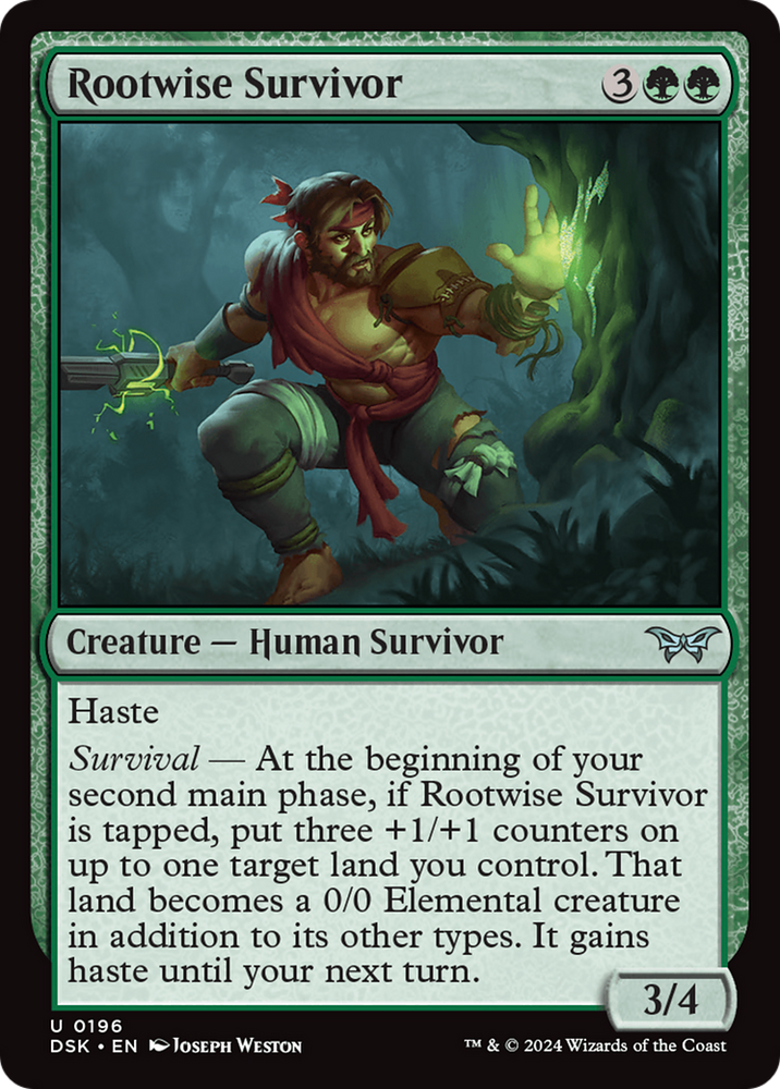 Rootwise Survivor [Duskmourn: House of Horror] Magic: The Gathering