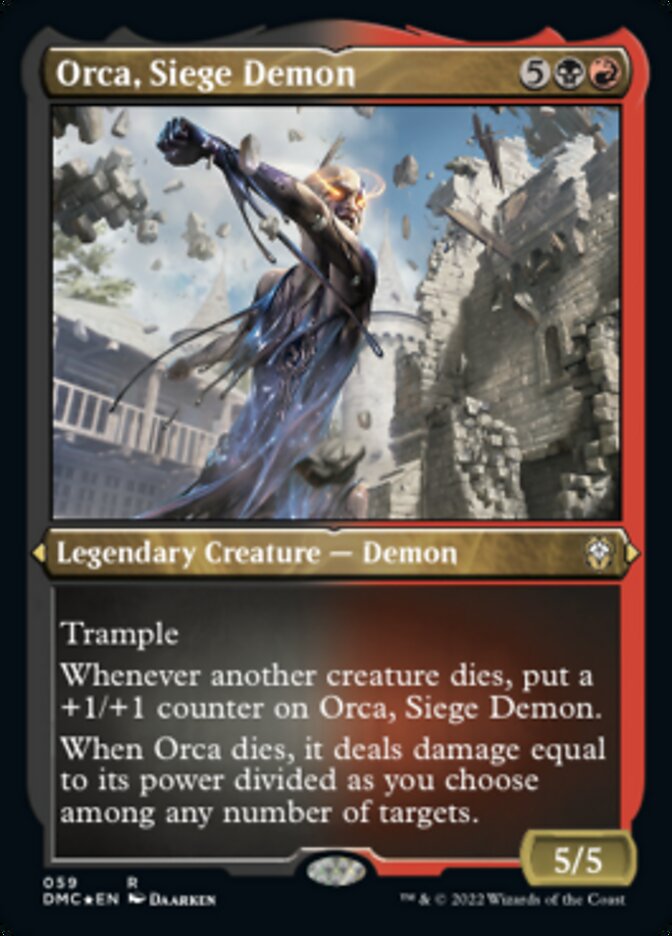 Orca, Siege Demon (Foil Etched) [Dominaria United Commander] Magic: The Gathering
