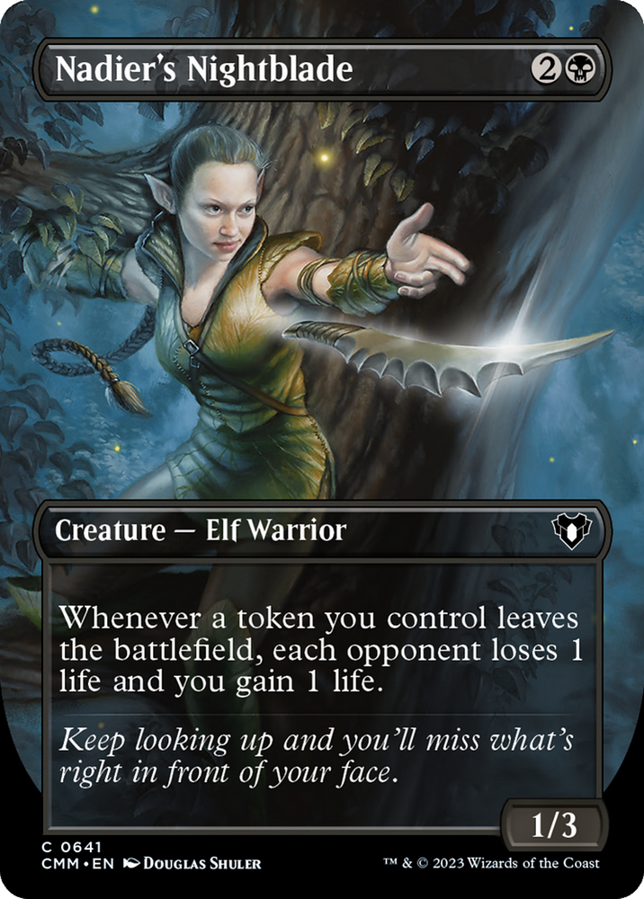 Nadier's Nightblade (Borderless Alternate Art) [Commander Masters] Magic: The Gathering