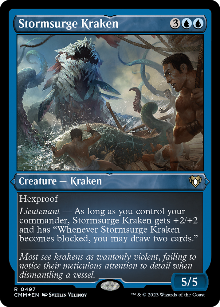 Stormsurge Kraken (Foil Etched) [Commander Masters] Magic: The Gathering