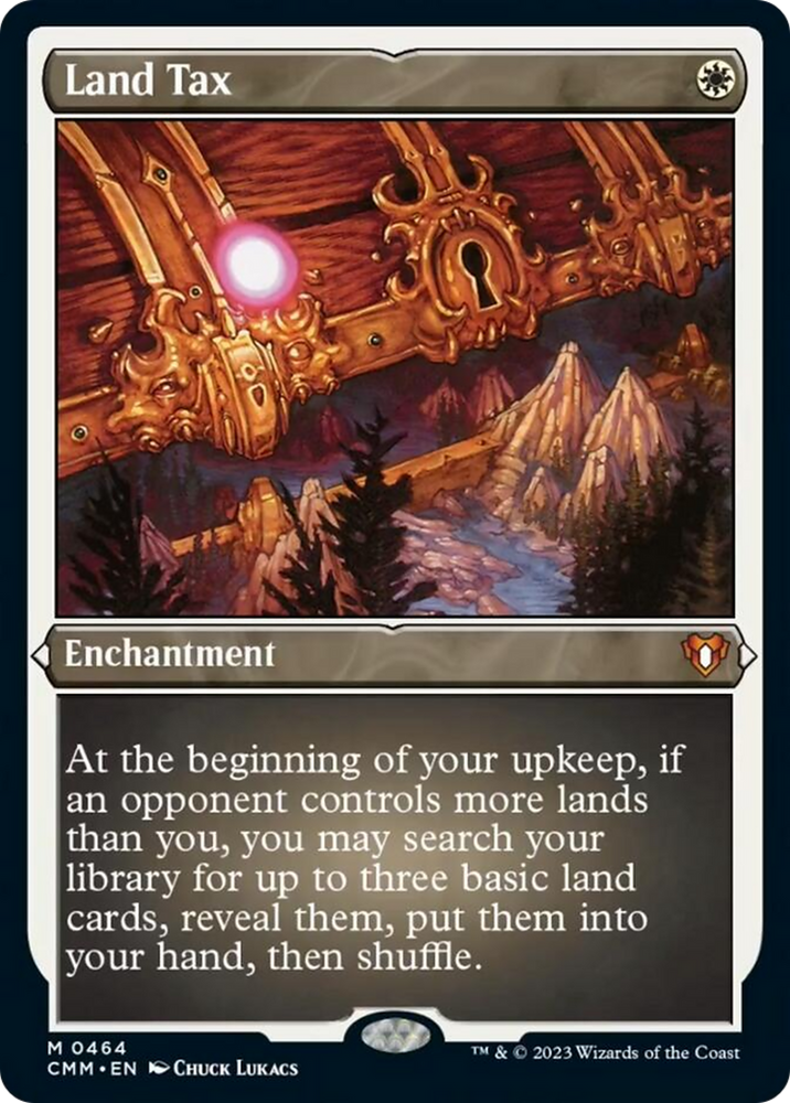 Land Tax (Foil Etched) [Commander Masters] Magic: The Gathering