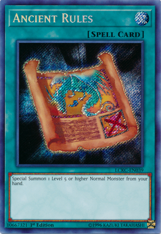 Ancient Rules [LCKC-EN039] Secret Rare Yu-Gi-Oh!
