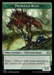 Rebel // Phyrexian Beast Double-Sided Token [Phyrexia: All Will Be One Tokens] Magic: The Gathering