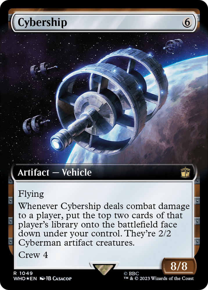 Cybership (Extended Art) (Surge Foil) [Doctor Who] Magic: The Gathering