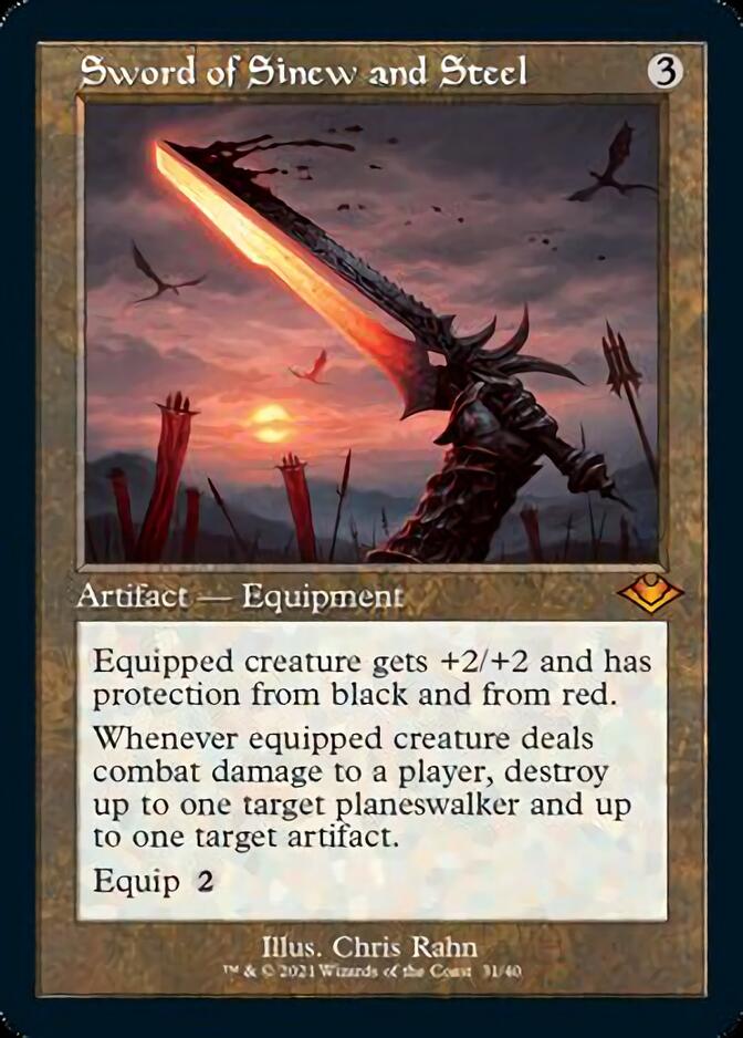 Sword of Sinew and Steel (Retro) [Modern Horizons] Magic: The Gathering
