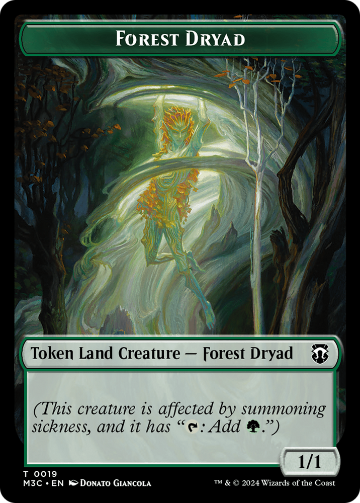 Forest Dryad // Vivien Reid Emblem Double-Sided Token [Modern Horizons 3 Commander Tokens] Magic: The Gathering
