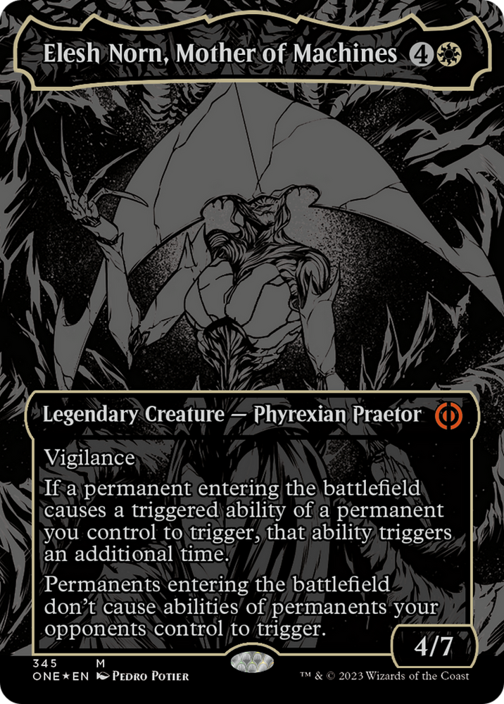 Elesh Norn, Mother of Machines (Oil Slick Raised Foil) [Phyrexia: All Will Be One] Magic: The Gathering