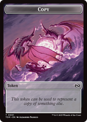 Copy // Dragon (0014) Double-Sided Token [Tarkir: Dragonstorm Commander Tokens] Magic: The Gathering