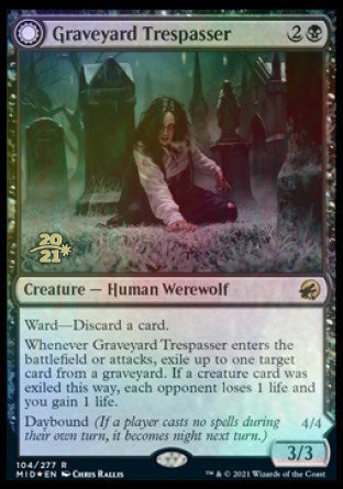 Graveyard Trespasser // Graveyard Glutton [Innistrad: Midnight Hunt Prerelease Promos] Magic: The Gathering