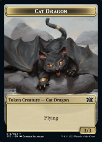 Cat Dragon // Soldier Double-Sided Token [Double Masters 2022 Tokens] Magic: The Gathering