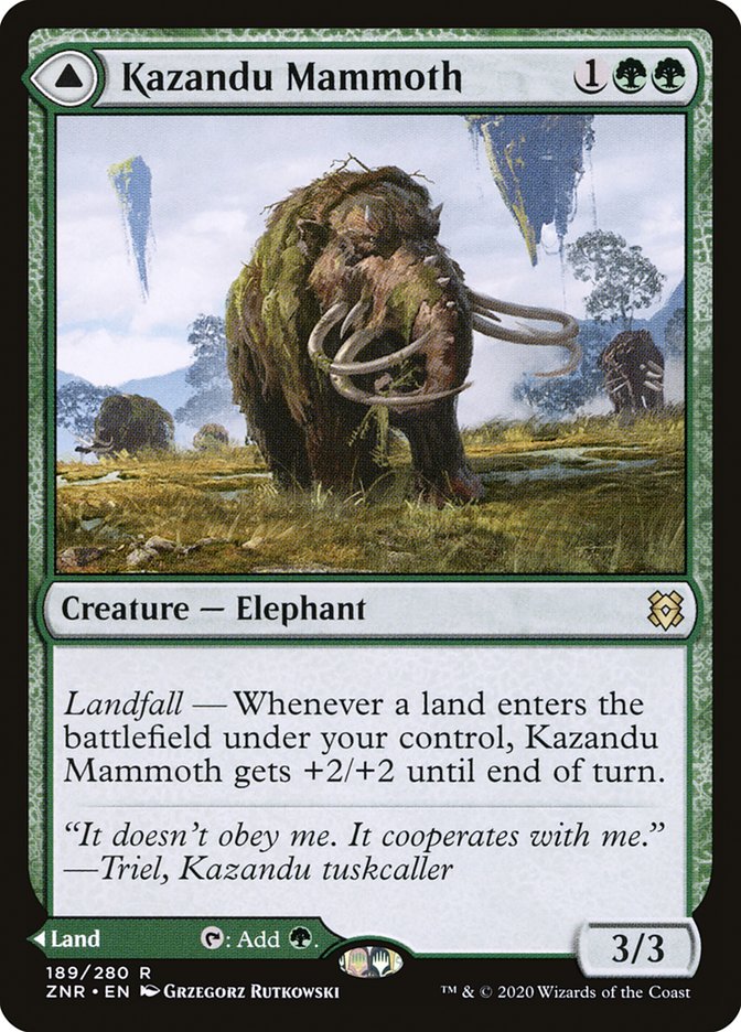 Kazandu Mammoth // Kazandu Valley [Zendikar Rising] Magic: The Gathering