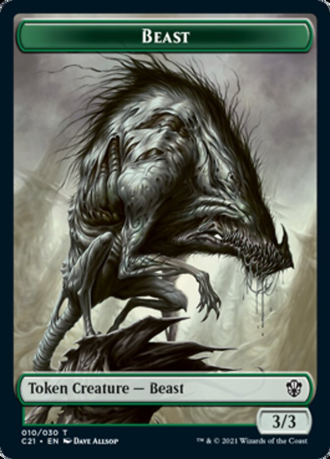 Beast (010) // Fish Double-Sided Token [Commander 2021 Tokens] Magic: The Gathering