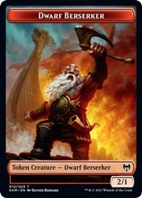 Dwarf Beserker // Bird Double-Sided Token [Kaldheim Tokens] Magic: The Gathering