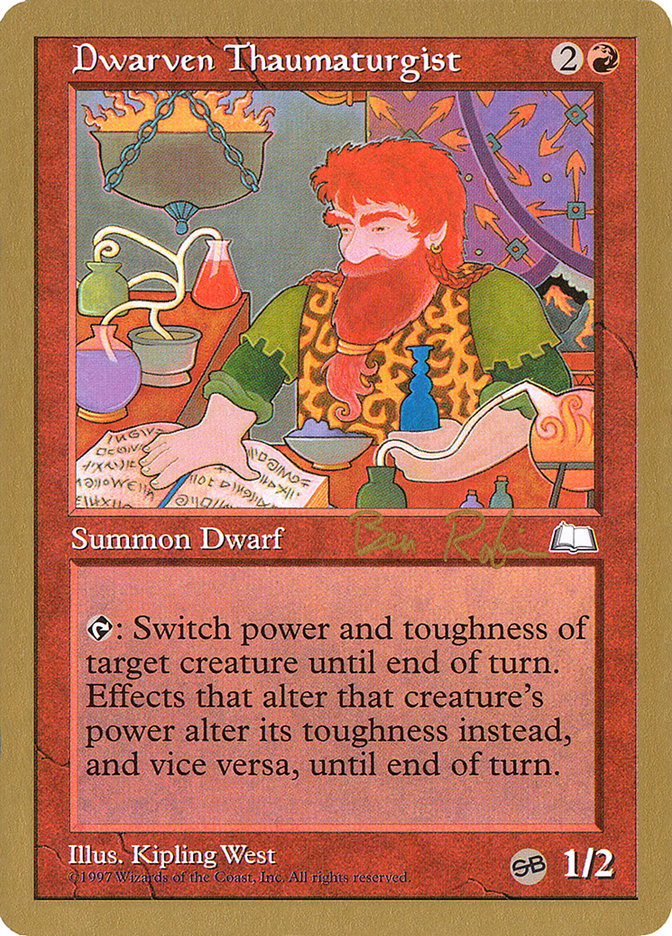 Dwarven Thaumaturgist (Ben Rubin) (SB) [World Championship Decks 1998] Magic: The Gathering
