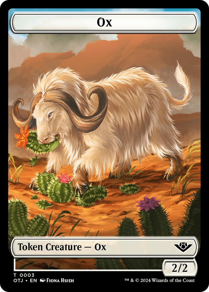 Mercenary // Ox Double-Sided Token [Outlaws of Thunder Junction Tokens] Magic: The Gathering