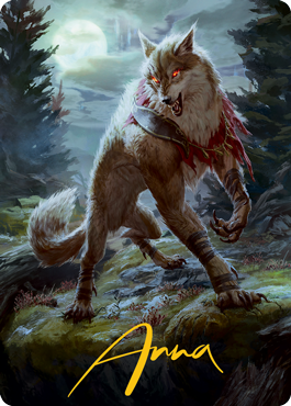 Arlinn, the Moon's Fury 1 Art Card (Gold-Stamped Signature) [Innistrad: Midnight Hunt Art Series] Magic: The Gathering