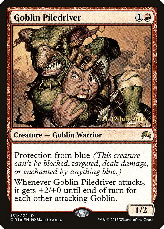Goblin Piledriver [Magic Origins Prerelease Promos] Magic: The Gathering