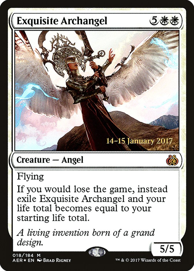 Exquisite Archangel [Aether Revolt Prerelease Promos] Magic: The Gathering