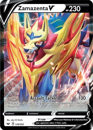 Zamazenta V (139/202) (Jumbo Card) [Sword & Shield: Base Set] Pokémon