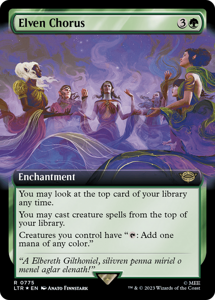 Elven Chorus (Extended Art) (Surge Foil) [The Lord of the Rings: Tales of Middle-Earth] Magic: The Gathering