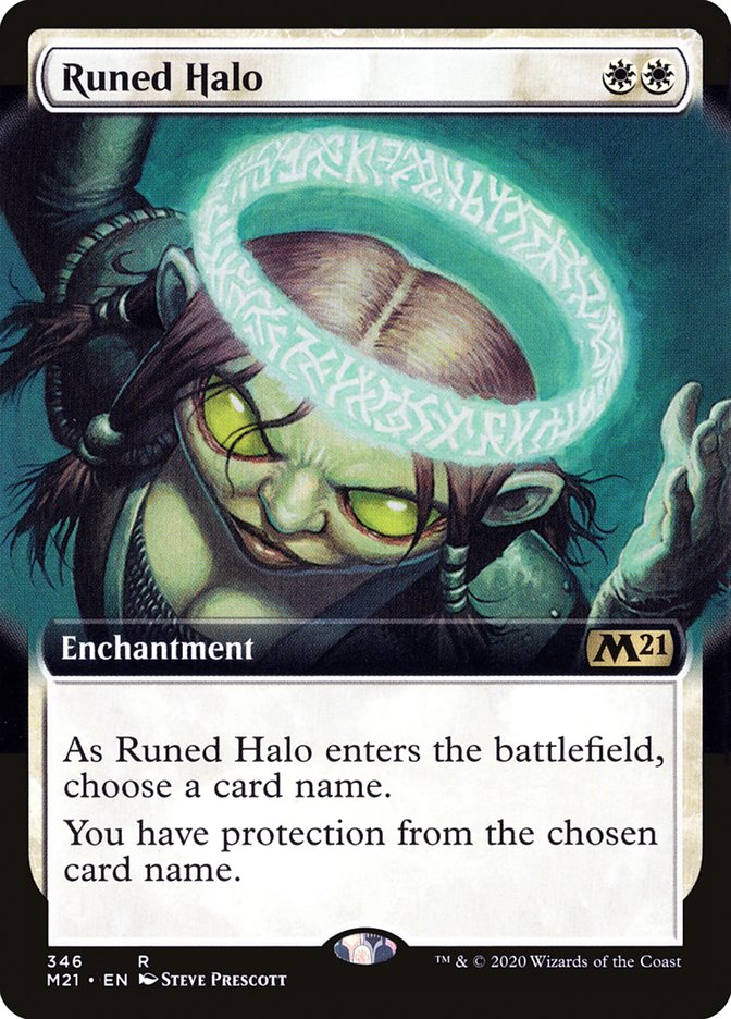 Runed Halo (Extended Art) [Core Set 2021] Magic: The Gathering