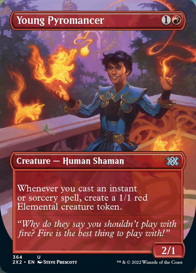 Young Pyromancer (Borderless Alternate Art) [Double Masters 2022] Magic: The Gathering