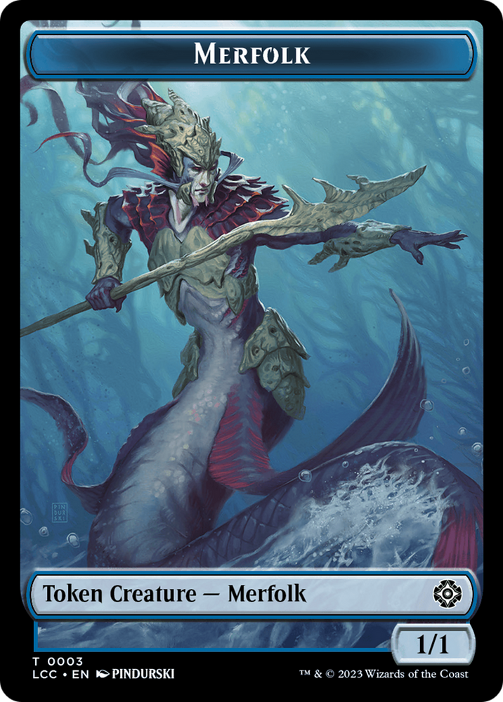 Frog Lizard // Merfolk (0003) Double-Sided Token [The Lost Caverns of Ixalan Commander Tokens] Magic: The Gathering