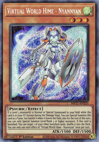 Virtual World Hime - Nyannyan [MP21-EN223] Prismatic Secret Rare - Yugioh Cards For Your TCG Needs!