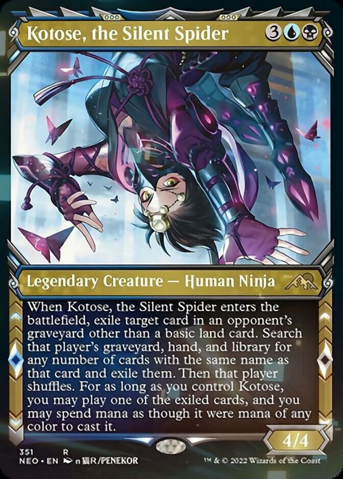Kotose, the Silent Spider (Showcase Ninja) [Kamigawa: Neon Dynasty] Magic: The Gathering