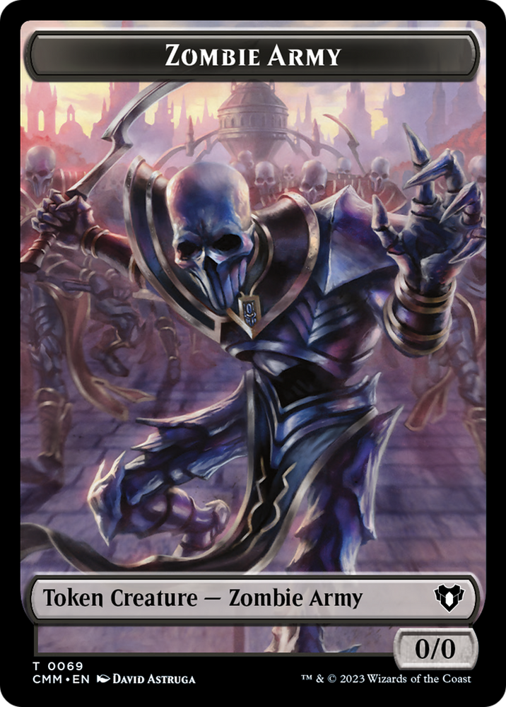 Human Warrior // Zombie Army Double-Sided Token [Commander Masters Tokens] Magic: The Gathering