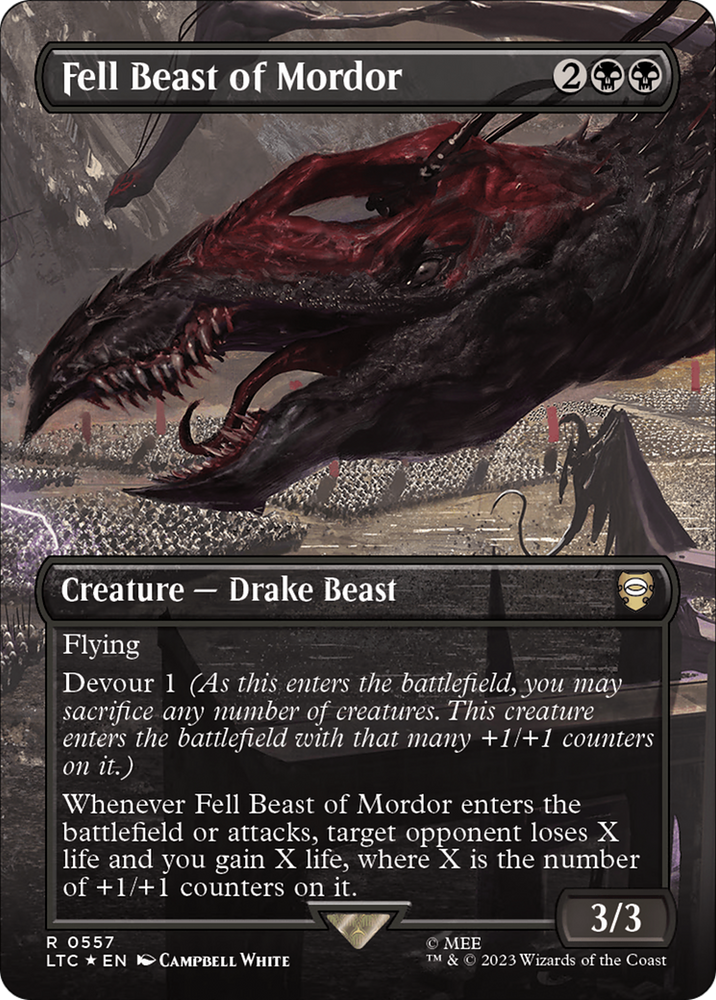 Fell Beast of Mordor (Borderless) (Surge Foil) [The Lord of the Rings: Tales of Middle-Earth Commander] Magic: The Gathering