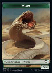 Elf Warrior // Wurm Double-Sided Token [Streets of New Capenna Commander Tokens] Magic: The Gathering